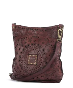 Schultertasche fein genarbtes Rindsleder wein