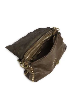 Schultertasche genarbtes Rindsleder olivgrün