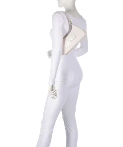 Schultertasche Lederimitat elfenbein