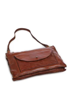 Schultertasche Rindsleder cognac