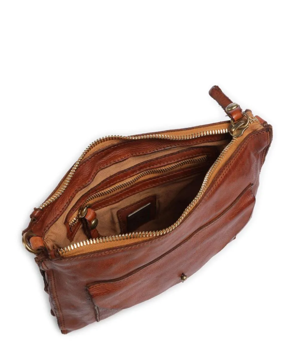 Schultertasche Rindsleder cognac