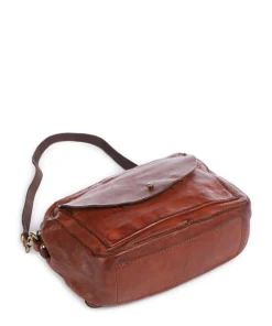 Schultertasche Rindsleder cognac