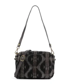 Schultertasche Textil schwarz/grau