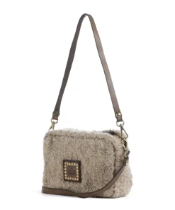 Schultertasche Textil taupe