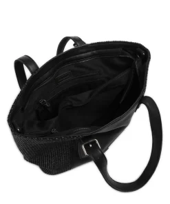 Sea you soon Shopper Polypropylen, genarbtes Leder schwarz