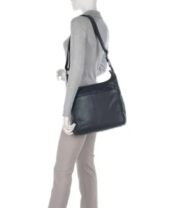 4Seasons Elisa Schultertasche fein genarbtes Leder navy