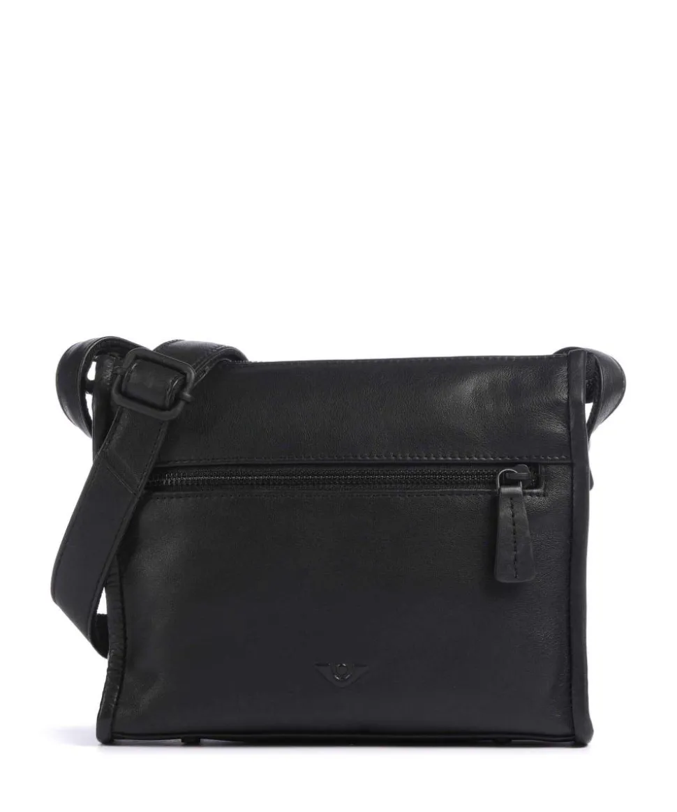 4Seasons Mattea Umhängetasche fein genarbtes Leder schwarz