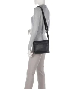 4Seasons Mattea Umhängetasche fein genarbtes Leder schwarz