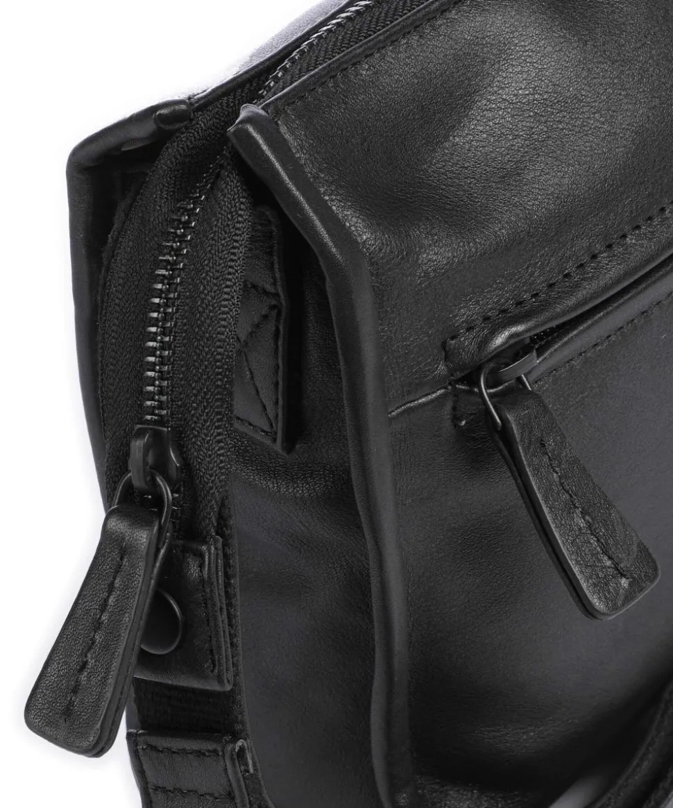 4Seasons Mattea Umhängetasche fein genarbtes Leder schwarz