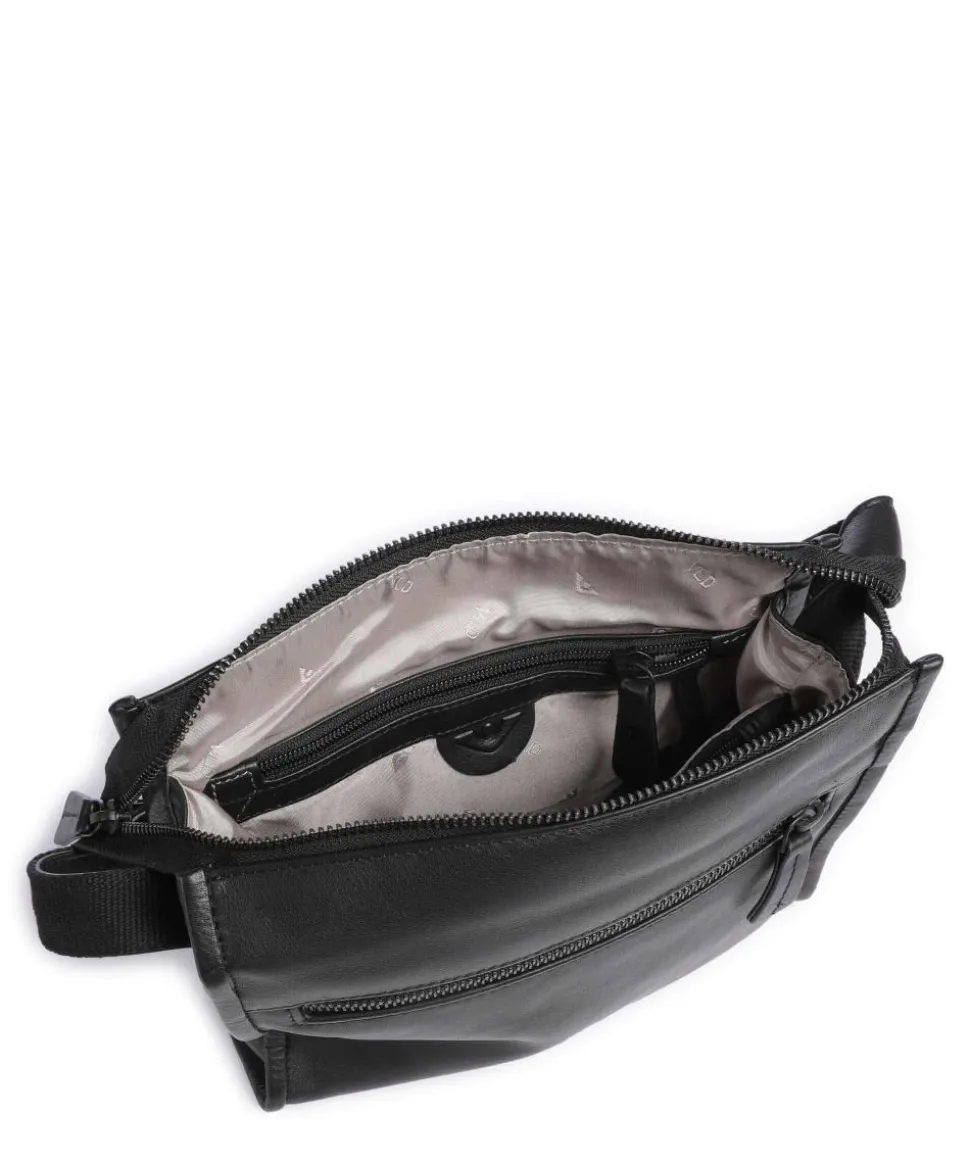 4Seasons Mattea Umhängetasche fein genarbtes Leder schwarz