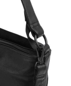 4Seasons Monika Beuteltasche fein genarbtes Leder schwarz