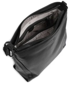 4Seasons Monika Beuteltasche fein genarbtes Leder schwarz