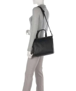 4Seasons Taya Handtasche fein genarbtes Leder schwarz