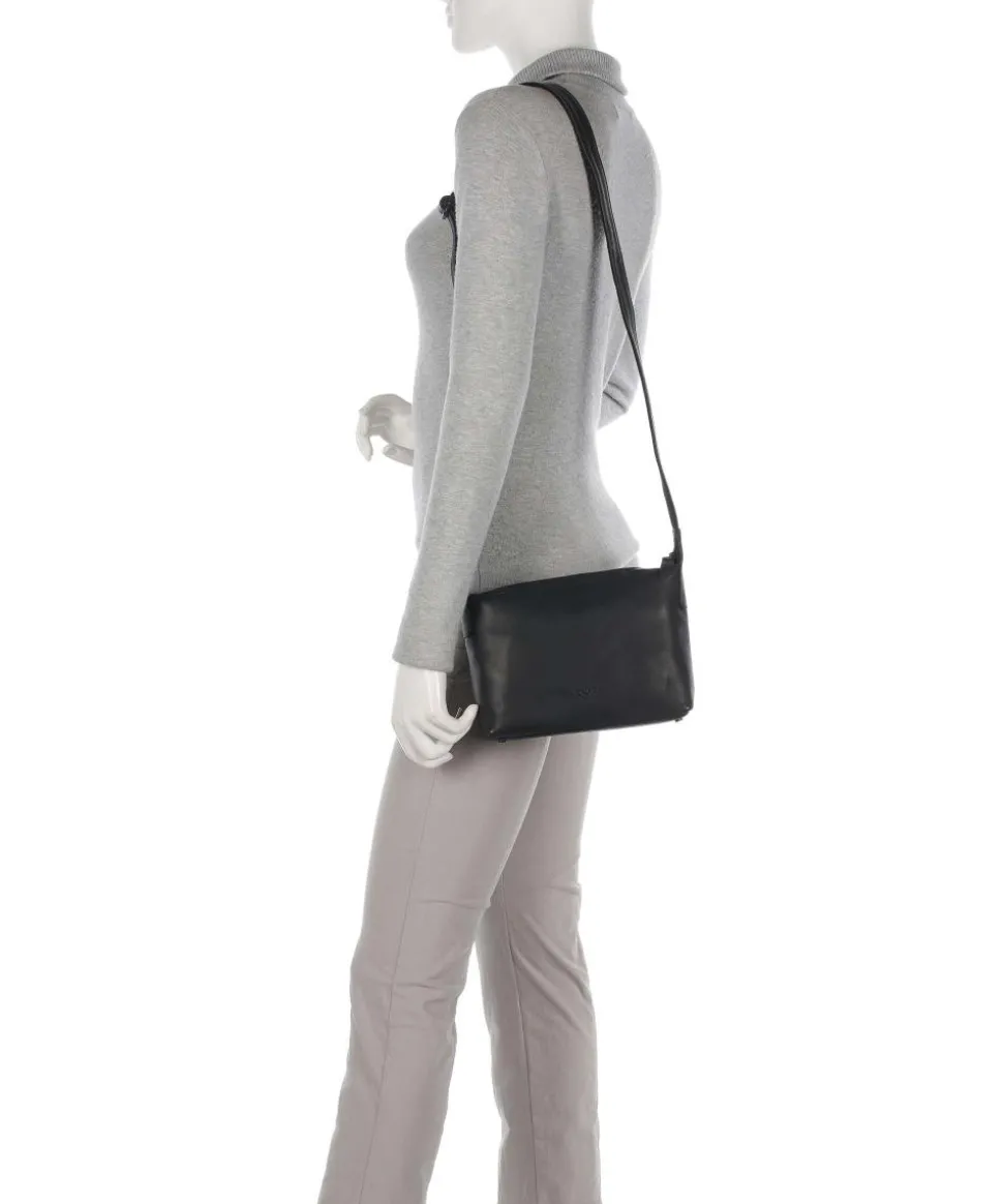 4Seasons Vanani Umhängetasche fein genarbtes Leder schwarz