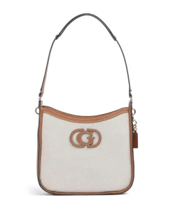 Sebina Schultertasche Baumwolle beige/braun