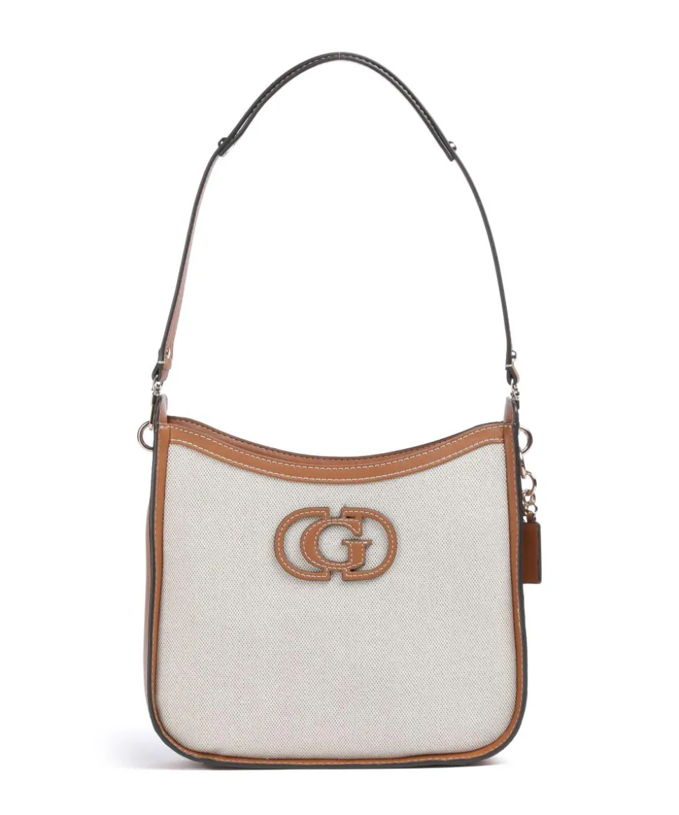 Sebina Schultertasche Baumwolle beige/braun