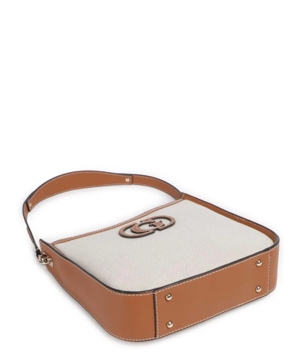 Sebina Schultertasche Baumwolle beige/braun