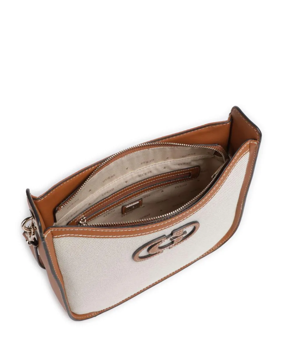Sebina Schultertasche Baumwolle beige/braun