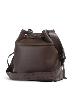 Secchiello Classic Bucket bag fein genarbtes Kalbsleder dunkelbraun