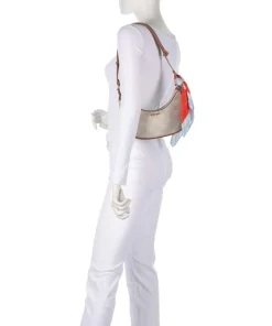 Selda Schultertasche Lederimitat beige/braun