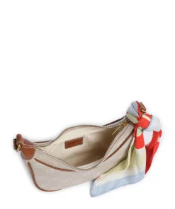 Selda Schultertasche Lederimitat beige/braun