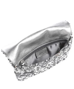 Sequins Clutch Rindsleder silber