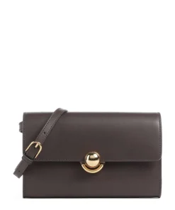 Sfera Crossbody Geldbörse fein genarbtes Leder dunkelbraun