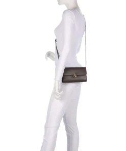 Sfera Crossbody Geldbörse fein genarbtes Leder dunkelbraun