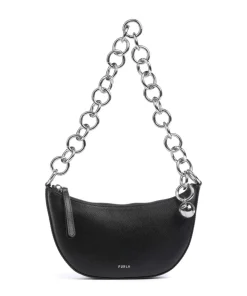 Sfera Mini Schultertasche genarbtes Leder schwarz