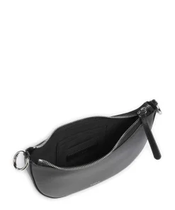 Sfera Mini Schultertasche genarbtes Leder schwarz
