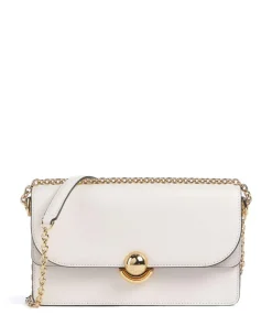 Sfera S Schultertasche fein genarbtes Leder, aufgerautes Leder creme