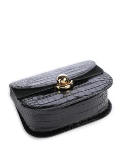 Sfera S Umhängetasche geprägtes Leder schwarz