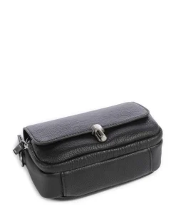 Sha Na Na Umhängetasche genarbtes Rindsleder schwarz