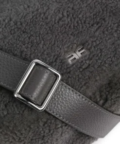 Shearling By My Side Umhängetasche Fell, genarbtes Rindsleder dunkelgrau