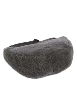 Shearling By My Side Umhängetasche Fell, genarbtes Rindsleder dunkelgrau