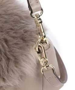 Shearling Mila Schultertasche fein genarbtes Leder hellgrau