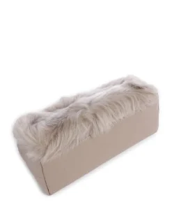 Shearling Mila Schultertasche fein genarbtes Leder hellgrau