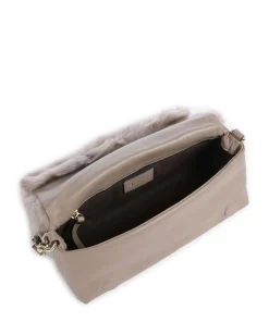 Shearling Mila Schultertasche fein genarbtes Leder hellgrau