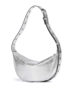 Shimmer By My Side Schultertasche genarbtes Rindsleder silber