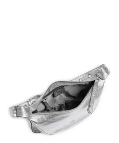 Shimmer By My Side Schultertasche genarbtes Rindsleder silber