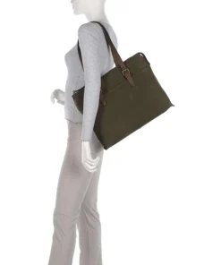 Shopper 15″ aufgerautes Rindsleder olivgrün