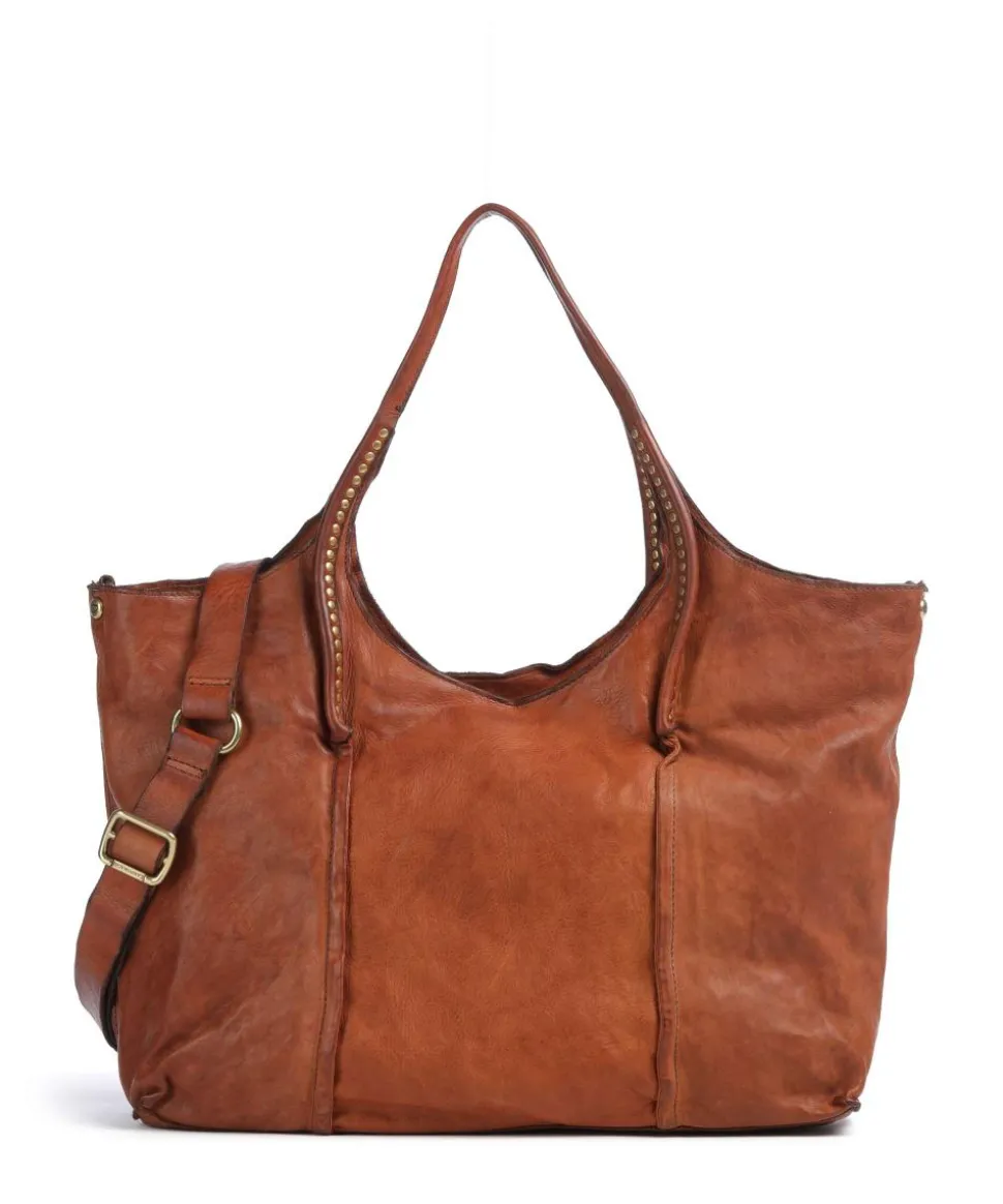 Shopper fein genarbtes Rindsleder cognac