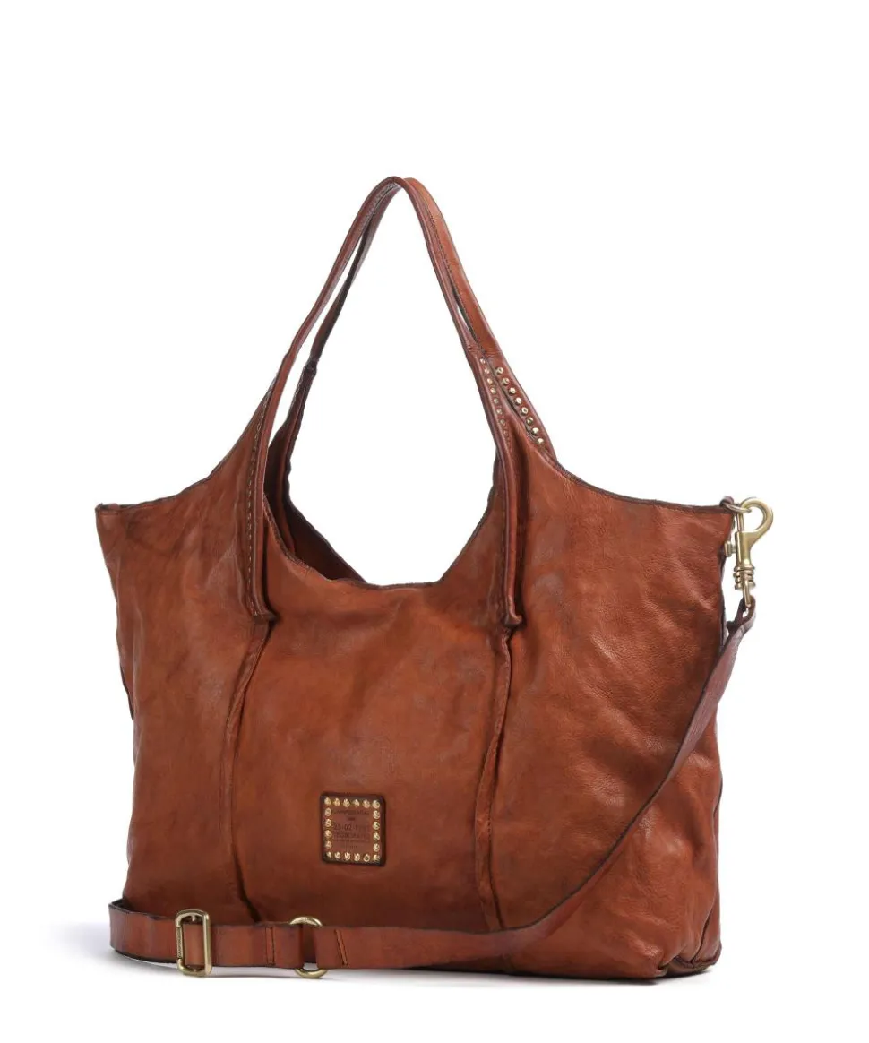 Shopper fein genarbtes Rindsleder cognac