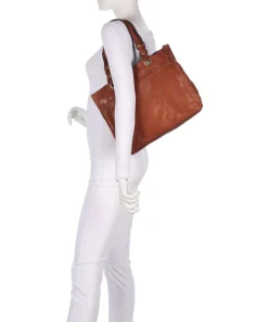 Shopper fein genarbtes Rindsleder cognac