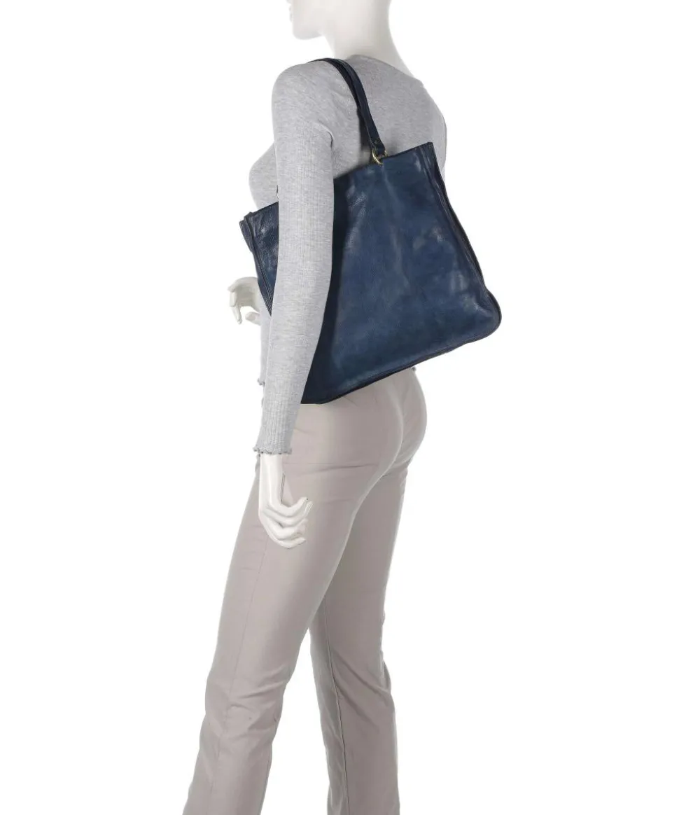 Shopper genarbtes Rindsleder dunkelblau