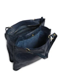 Shopper genarbtes Rindsleder dunkelblau