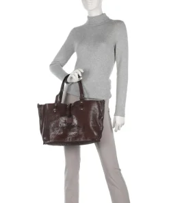 Shopper genarbtes Rindsleder dunkelbraun