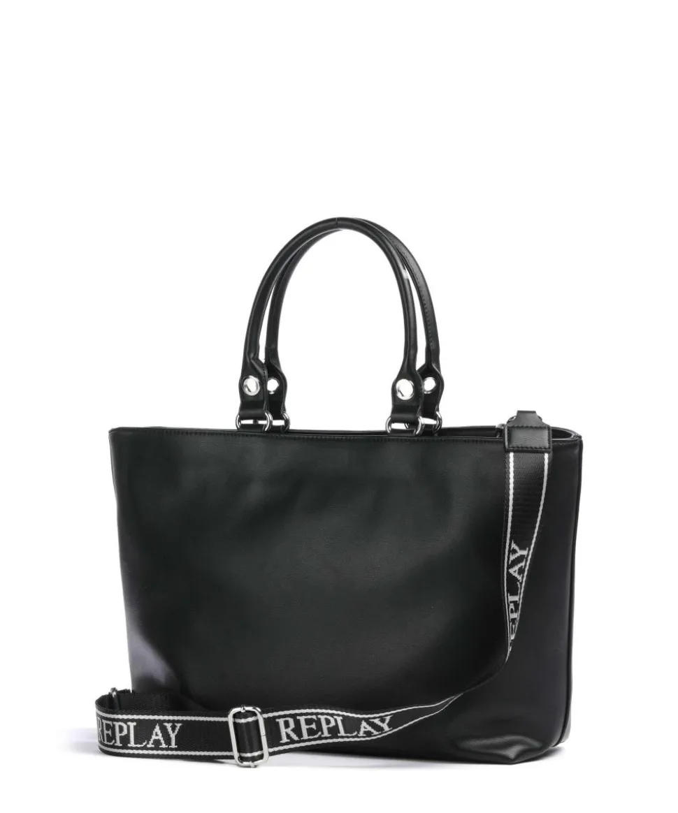 Shopper Lederimitat schwarz