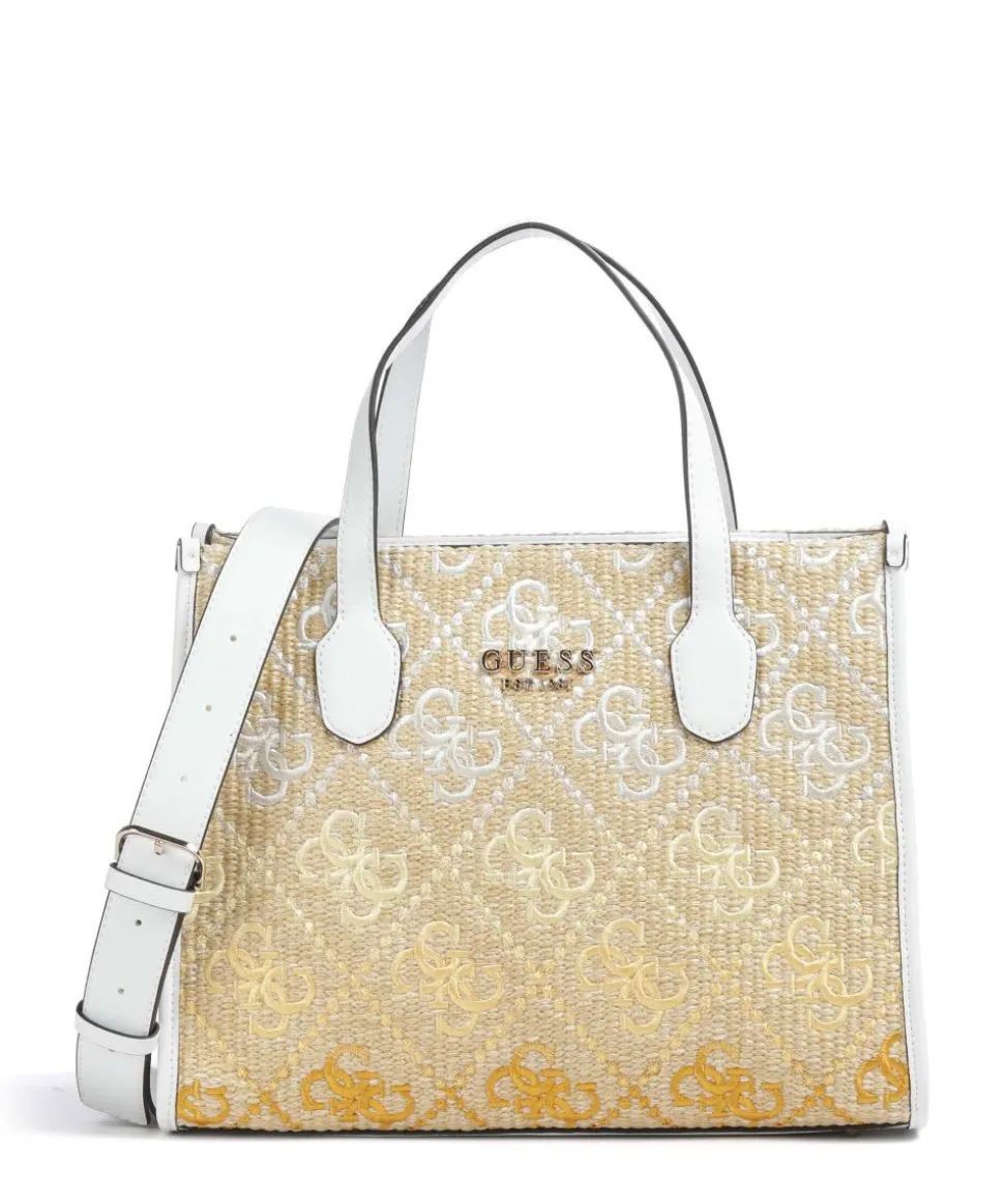 Silvana Handtasche Kunstfaser natur/weiß