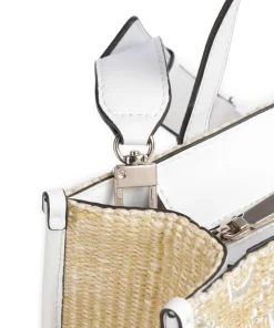Silvana Handtasche Kunstfaser natur/weiß